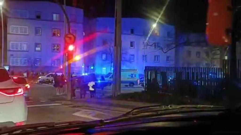 Accidente con un motorista herido en Os Rosales este miércoles.