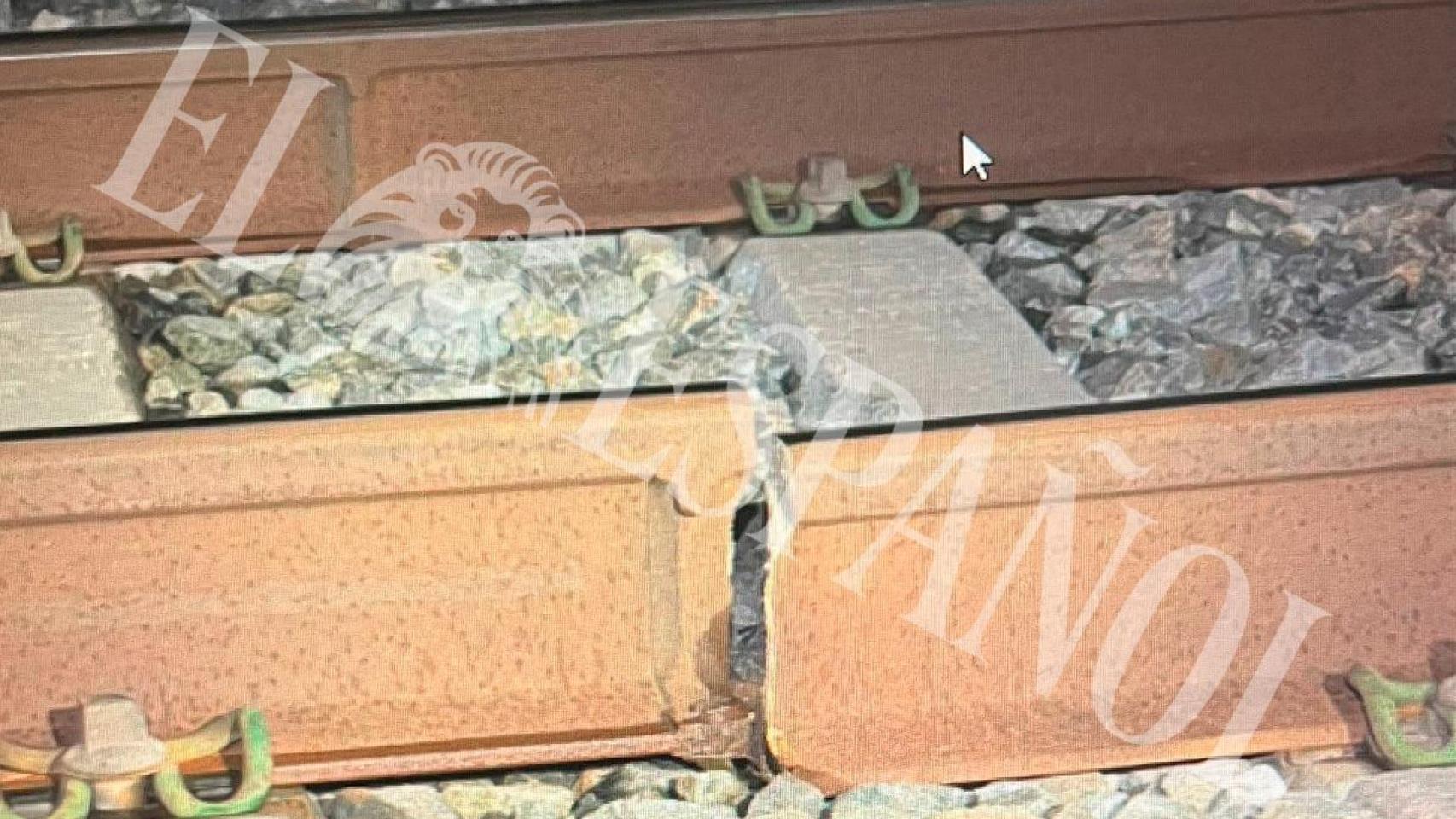 Imagen de la rotura que se produjo en el tramo Alcover-L'Espluga de Francolí el pasado 25 de enero.