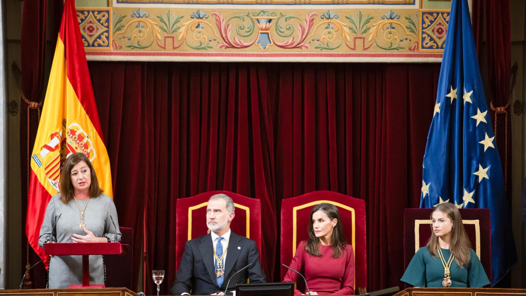 Francina Armengol, durante la última sesión solemne con los Reyes en el Congreso.