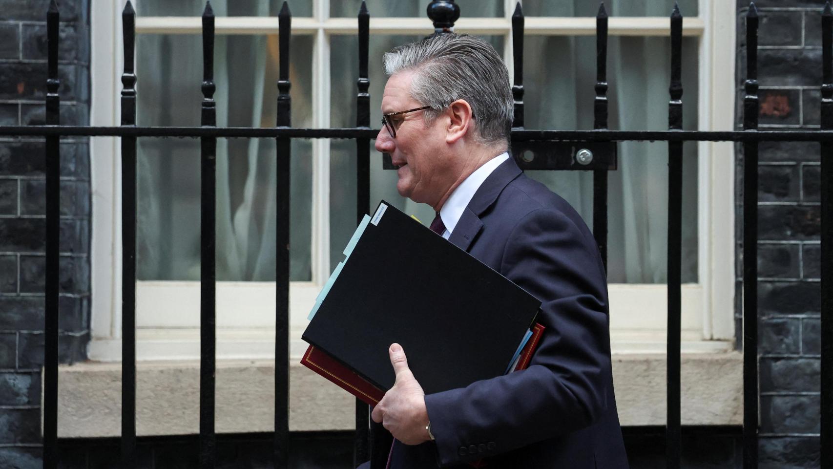 Keir Starmer en Downing Street este miércoles.