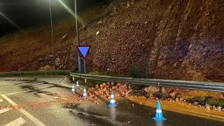 Variante del Minero afectada por el temporal en Puertollano.