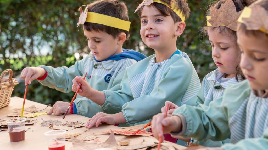 Niños en el Colegio Sagrada Familia de Zaragoza