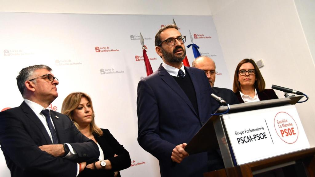 Rueda de prensa de los dirigentes del PSOE de Castilla-La Mancha.