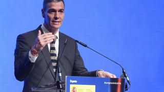 El presidente del Gobierno, Pedro Sánchez, este jueves durante la clausura el Congreso Nacional de Industria.