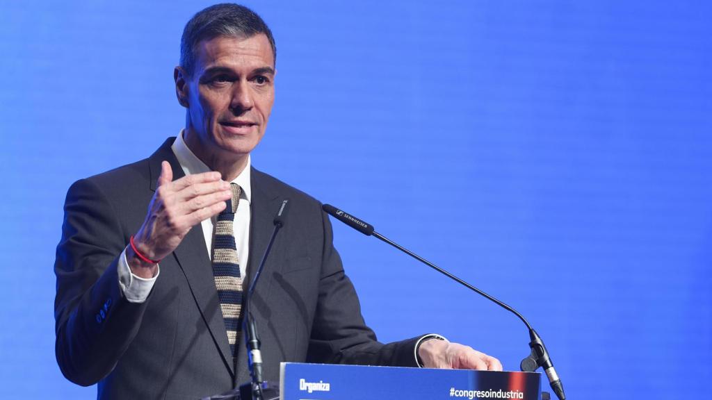 El presidente del Gobierno, Pedro Sánchez, este jueves durante la clausura el Congreso Nacional de Industria.