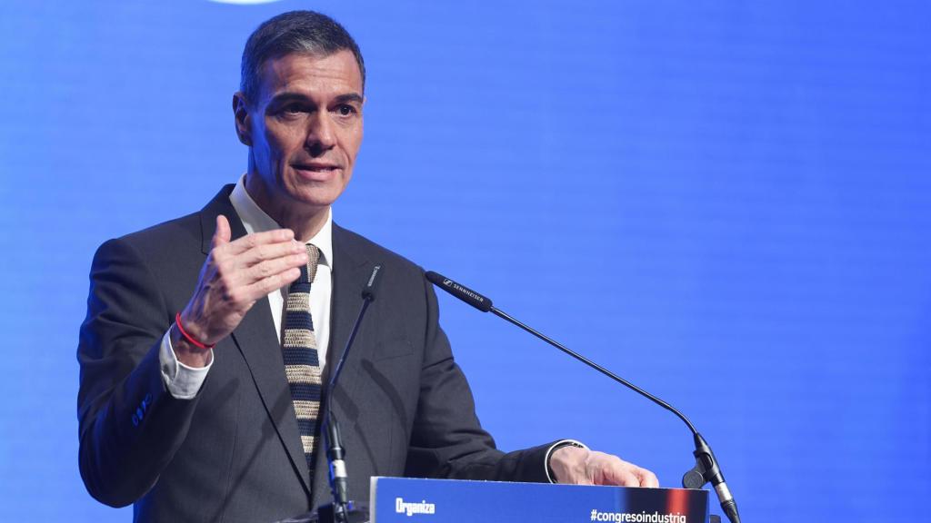 El presidente del Gobierno, Pedro Sánchez, este jueves durante la clausura el Congreso Nacional de Industria.