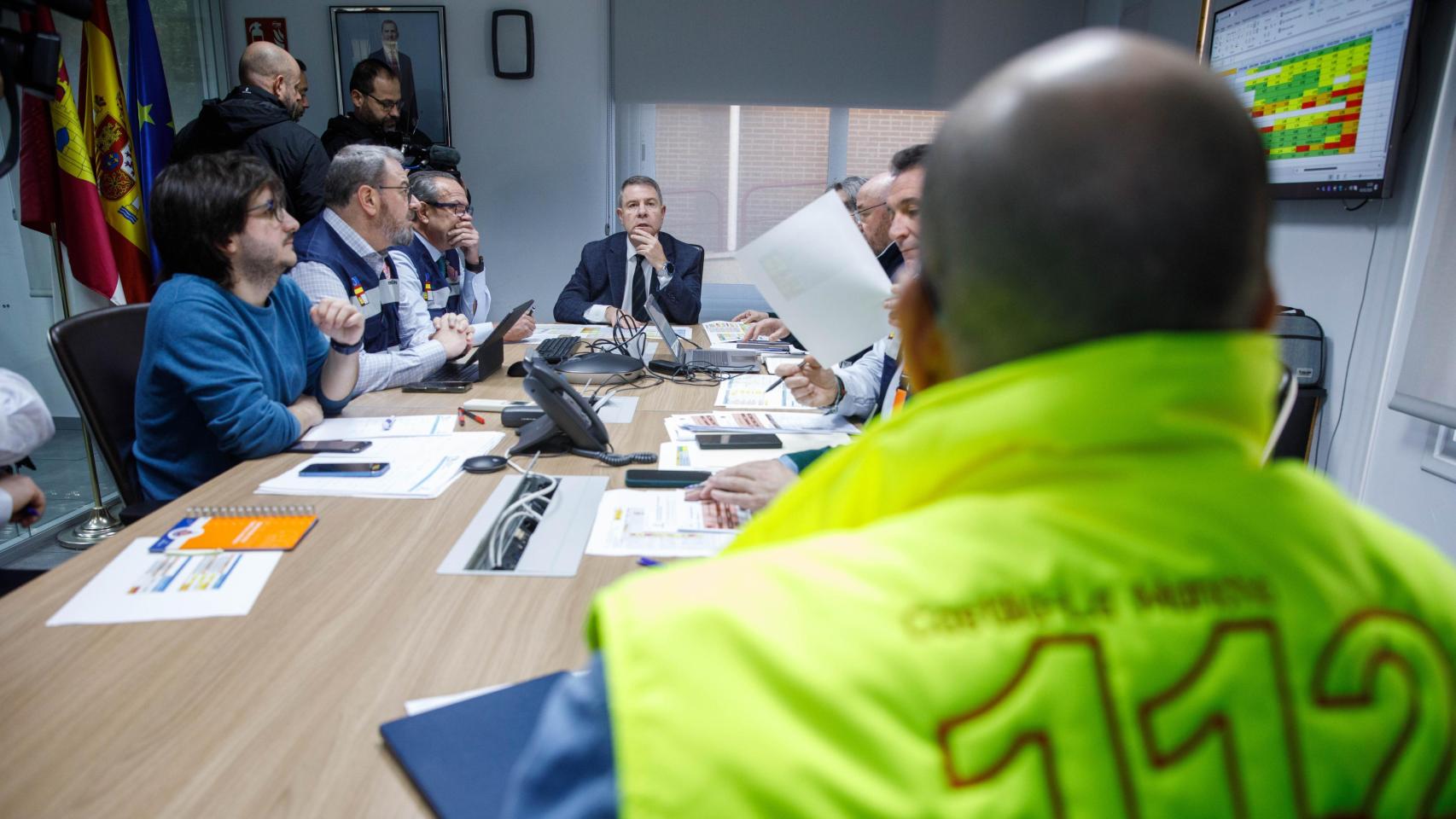 Reunión en la sede del 112 en Toledo. Foto: JCCM.