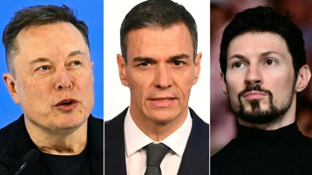 Elon Musk, Pedro Sánchez y Pável Durov.