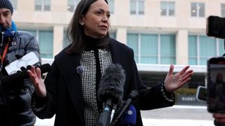 María Corina Machado atiende a la prensa en Washington la semana pasada.