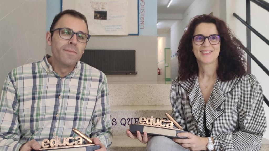 Óscar Rey y Fina Paulos, mejores docentes de España en Educación Secundaria y Formación Profesional, respectivamente. Cedida