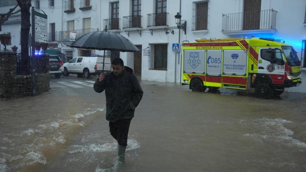 Imagen de Grazalema que ha tenido que ser desalojada al completo por la borrasca Leonardo.
