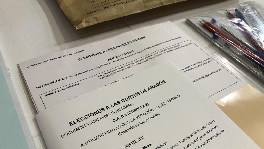 Material impreso en San Francisco Artes Gráficas para las elecciones autonómicas de Aragón