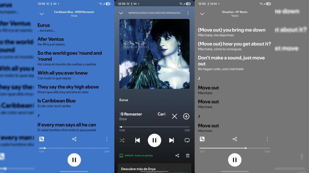 Las letras traducidas de Spotify