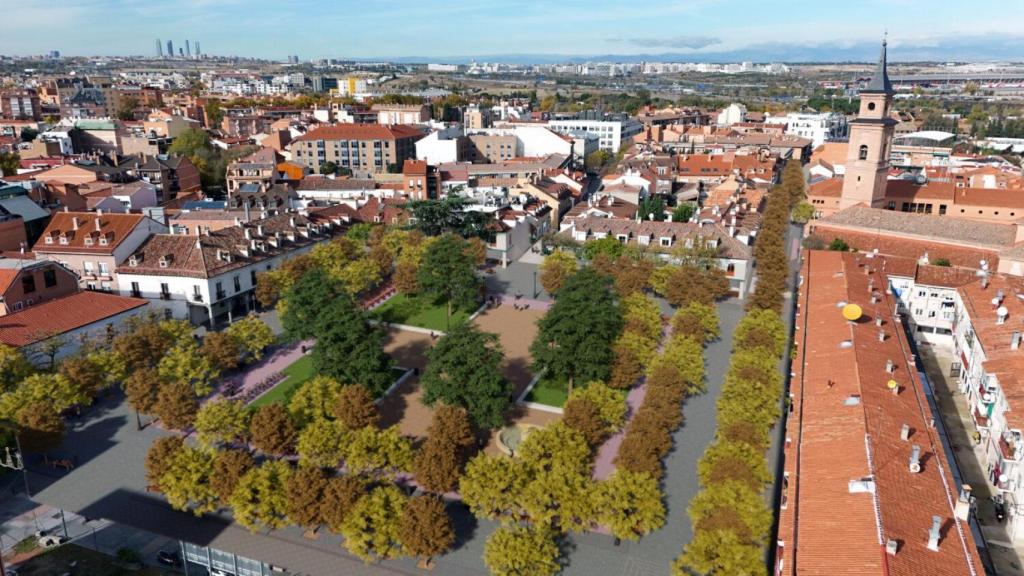 Simulación del aspecto que tendrá el casco histórico de Barajas tras su remodelación.