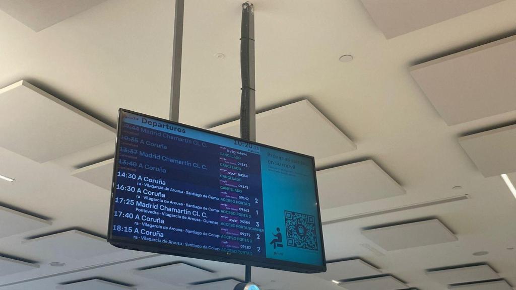 Cancelación de trenes en Vigo por el mal tiempo.