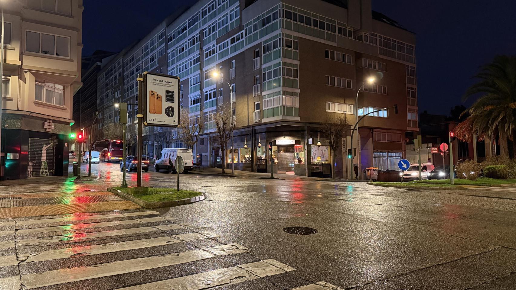 Una calle de A Coruña esta mañana.