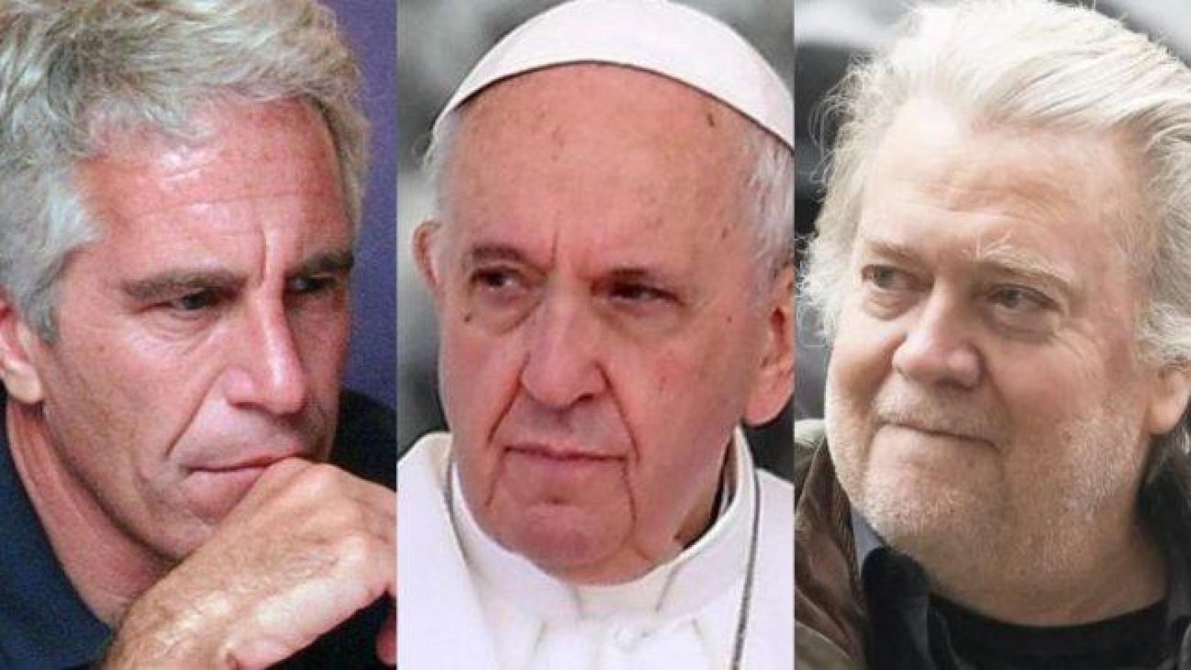 Jeffrey Epstein, el papa Francisco y Steve Bannon.
