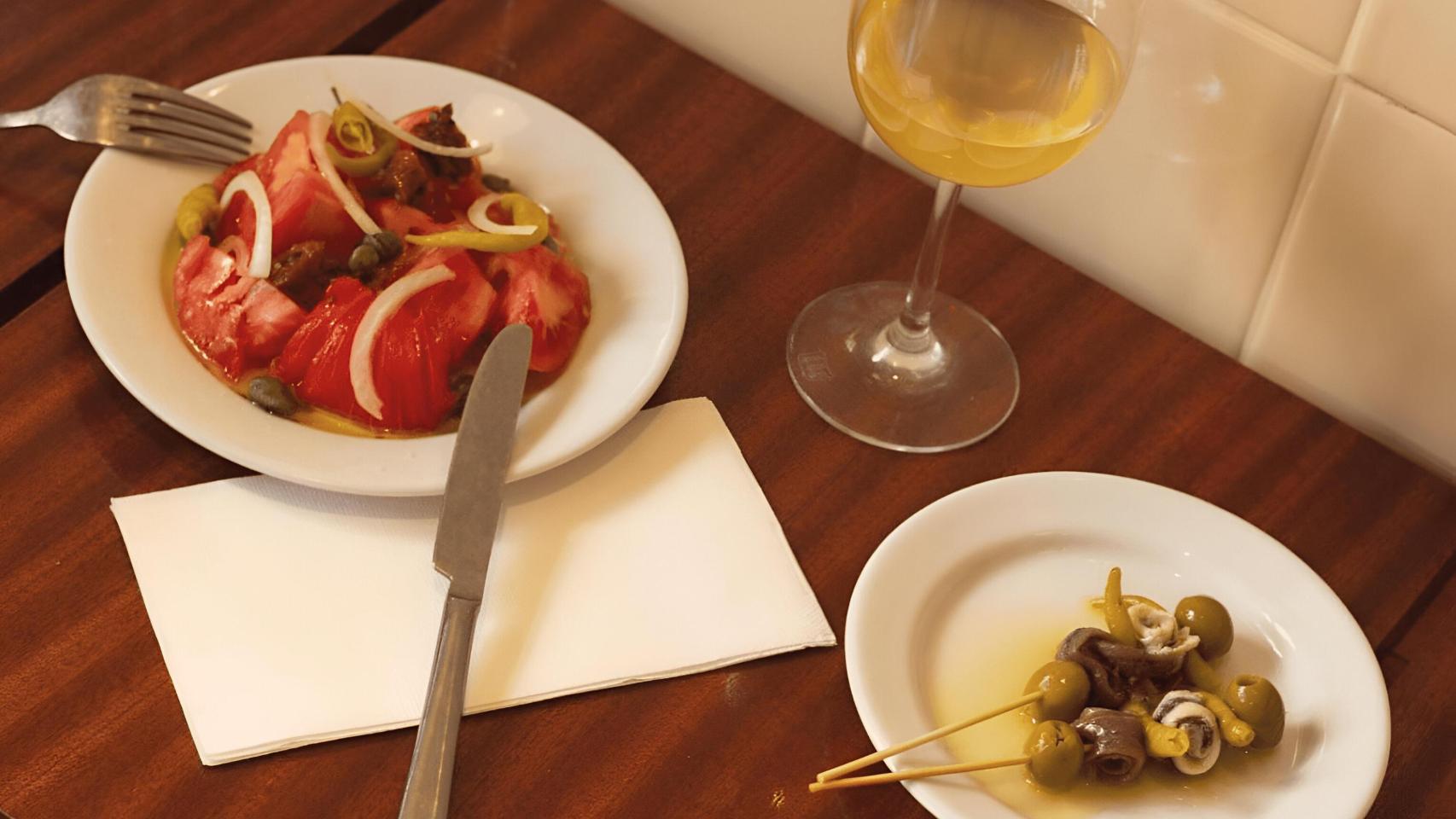 Detalle de dos platos del restaurante.