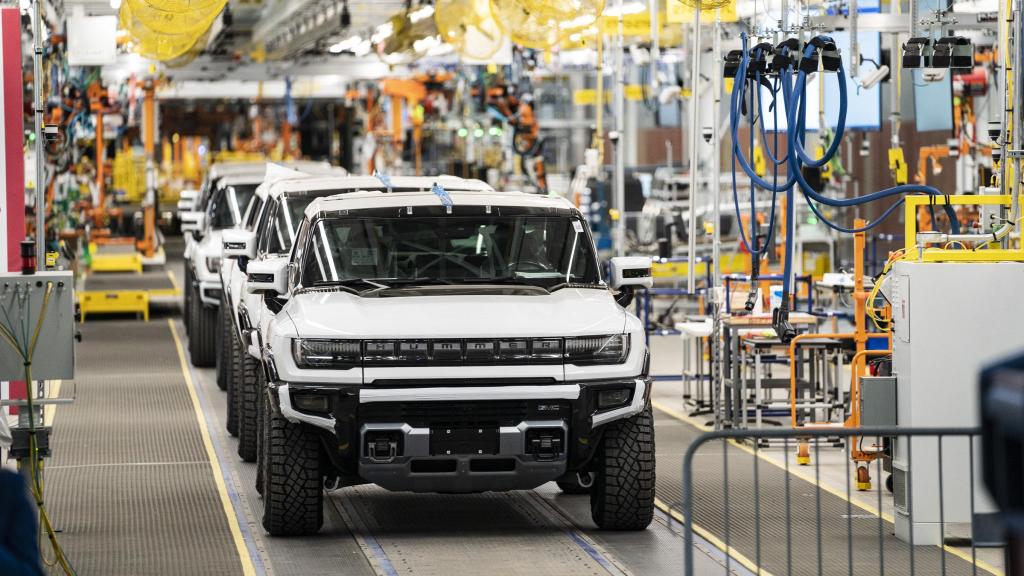 Fabricación del Hummer eléctrico de General Motors en Detroit