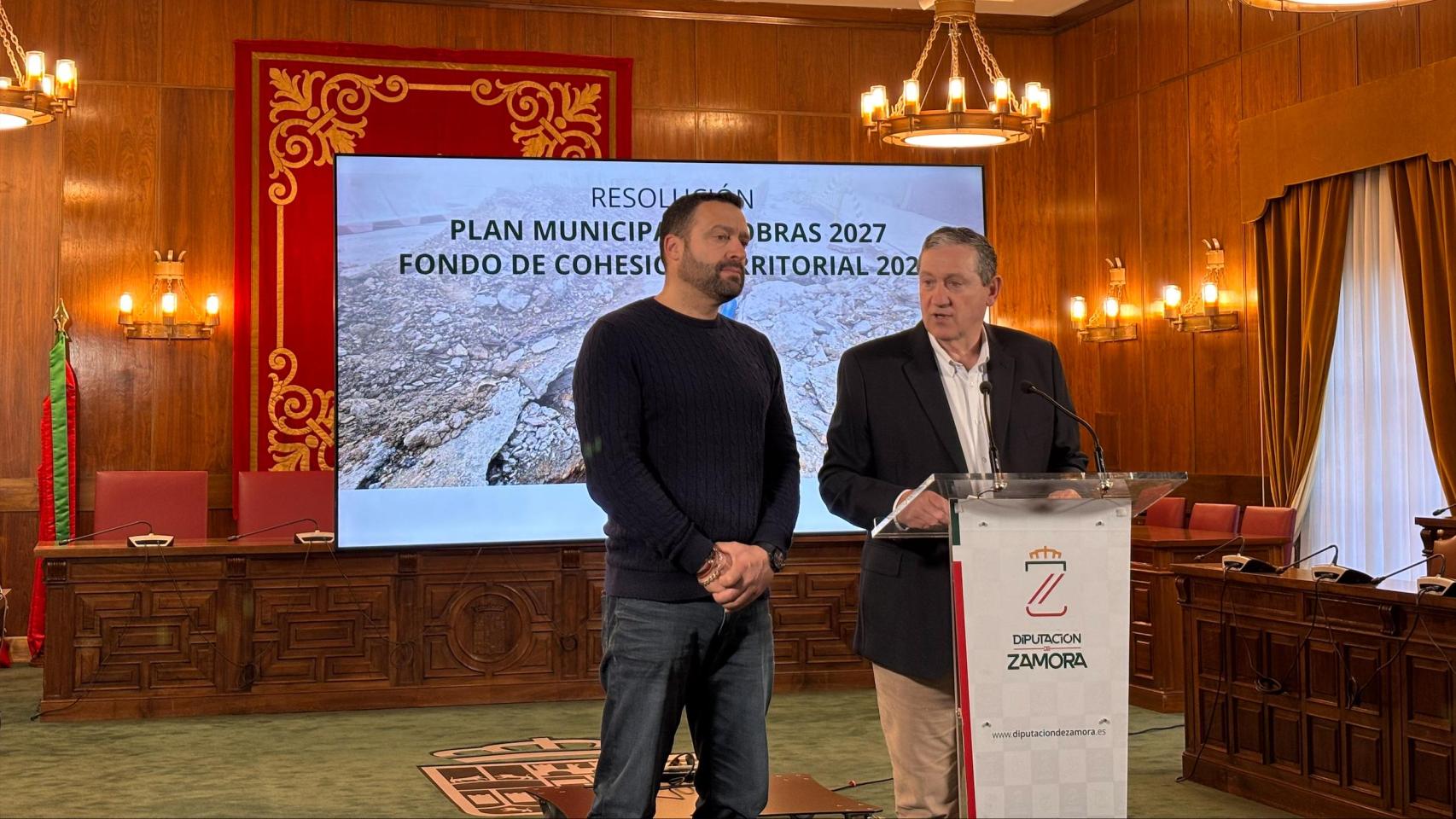El presidente de la Diputación de Zamora, Javier Faúndez, durante la presentación de la inversión, este viernes