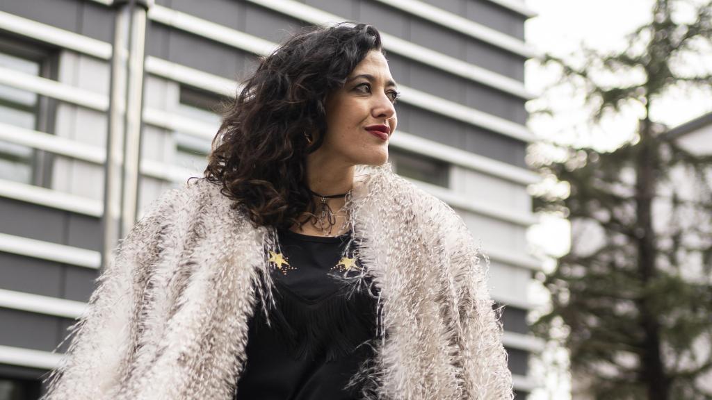 La cantante Lucía Pérez, en su visita a la sede de EL ESPAÑOL.