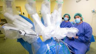 Uno de los robots Da Vinci.