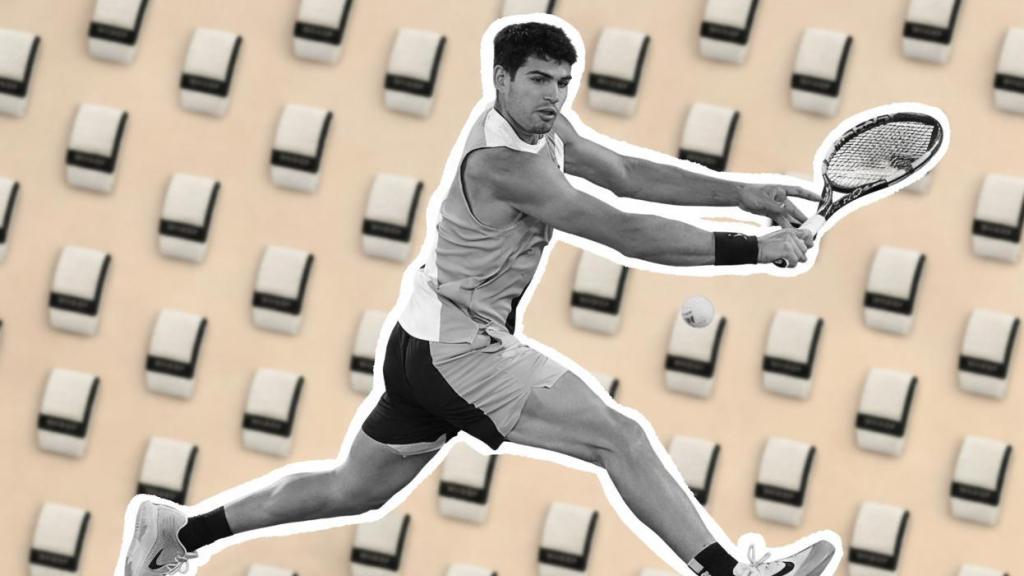 Montaje de Carlos Alcaraz y pulseras Whoop.