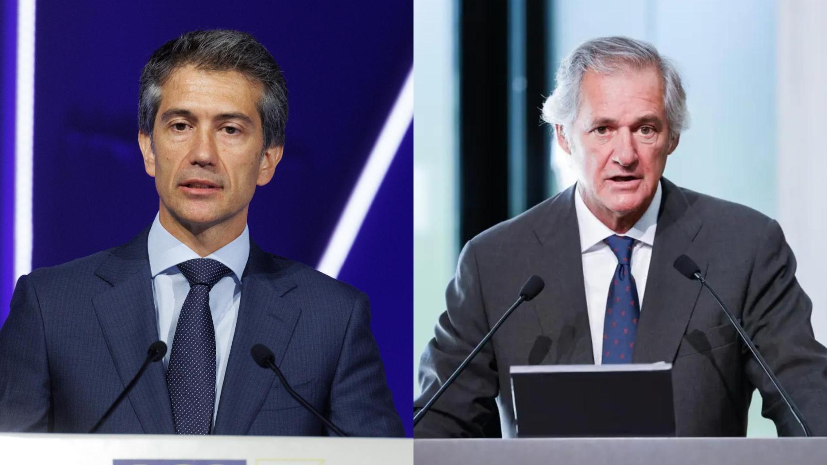Juan Santamaría, CEO de ACS (dch.), y José Manuel Entrecanales, presidente de Acciona (izq.).