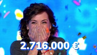 Rosa, justo en el momento de ganar 2.716.000 euros del bote de 'Pasapalabra'.