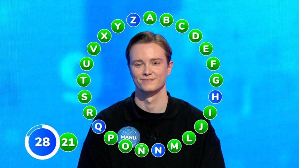 Manu Pascual en su último Rosco de 'Pasapalabra'.