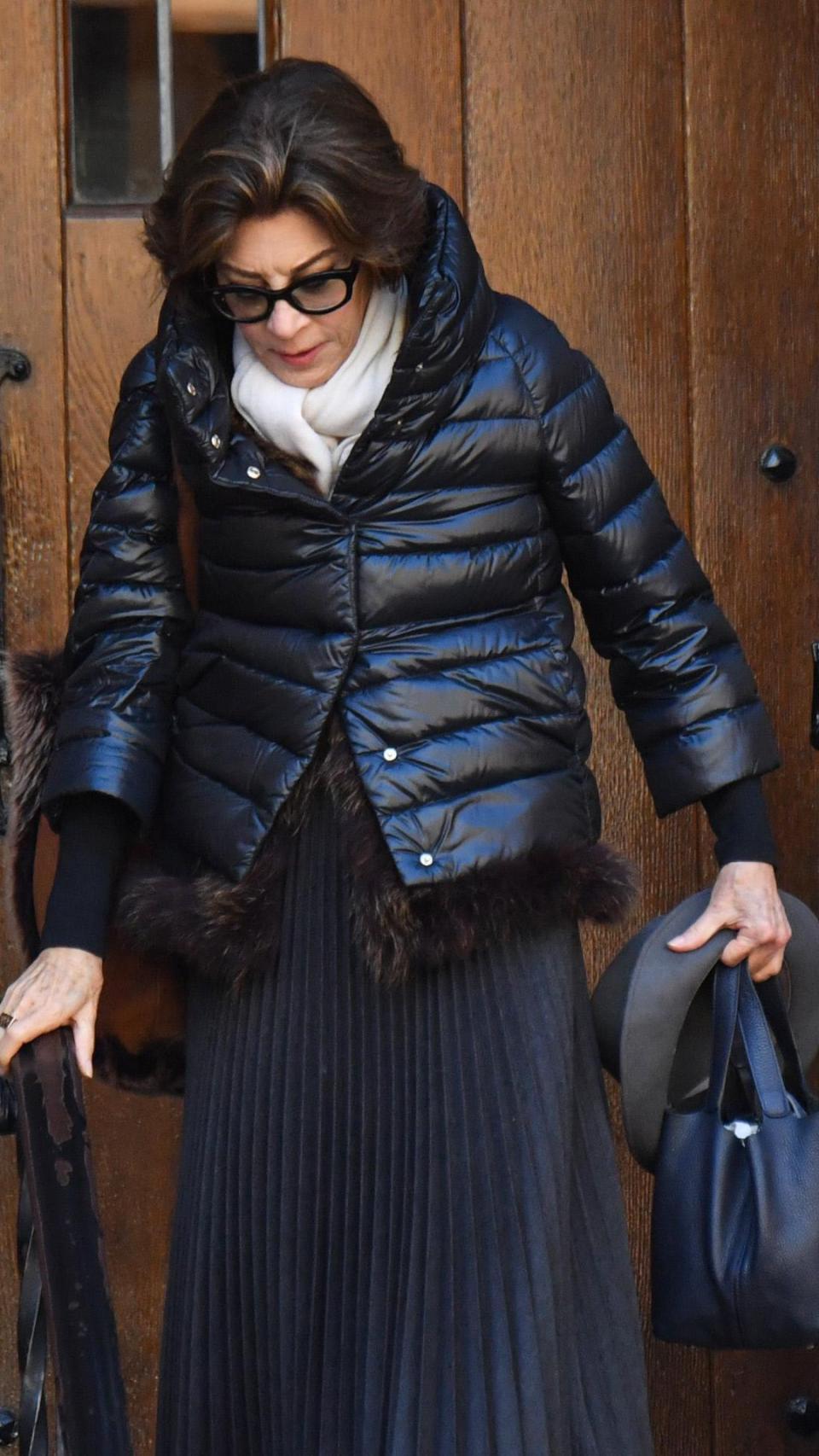 Peggy Siegal, en el funeral de Reinaldo Herrera Guevara, marido de la diseñadora Carolina Herrera, en Nueva York, en marzo de 2025.