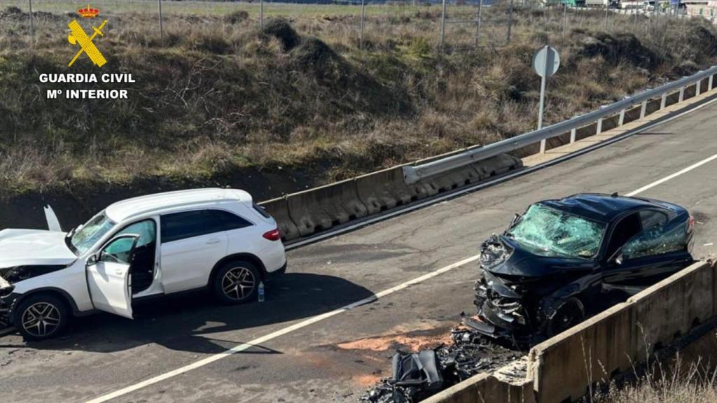 Accidente de tráfico en la autovía A-21 en Sigüés (Zaragoza).