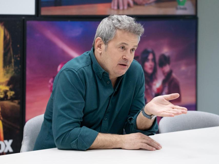 El humorista Miki Nadal, este viernes en las instalaciones de Globomedia en Madrid.