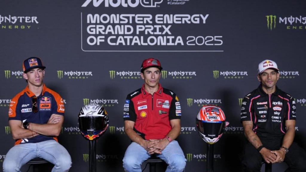 Pedro Acosta, Marc Márquez y Jorge Martín.