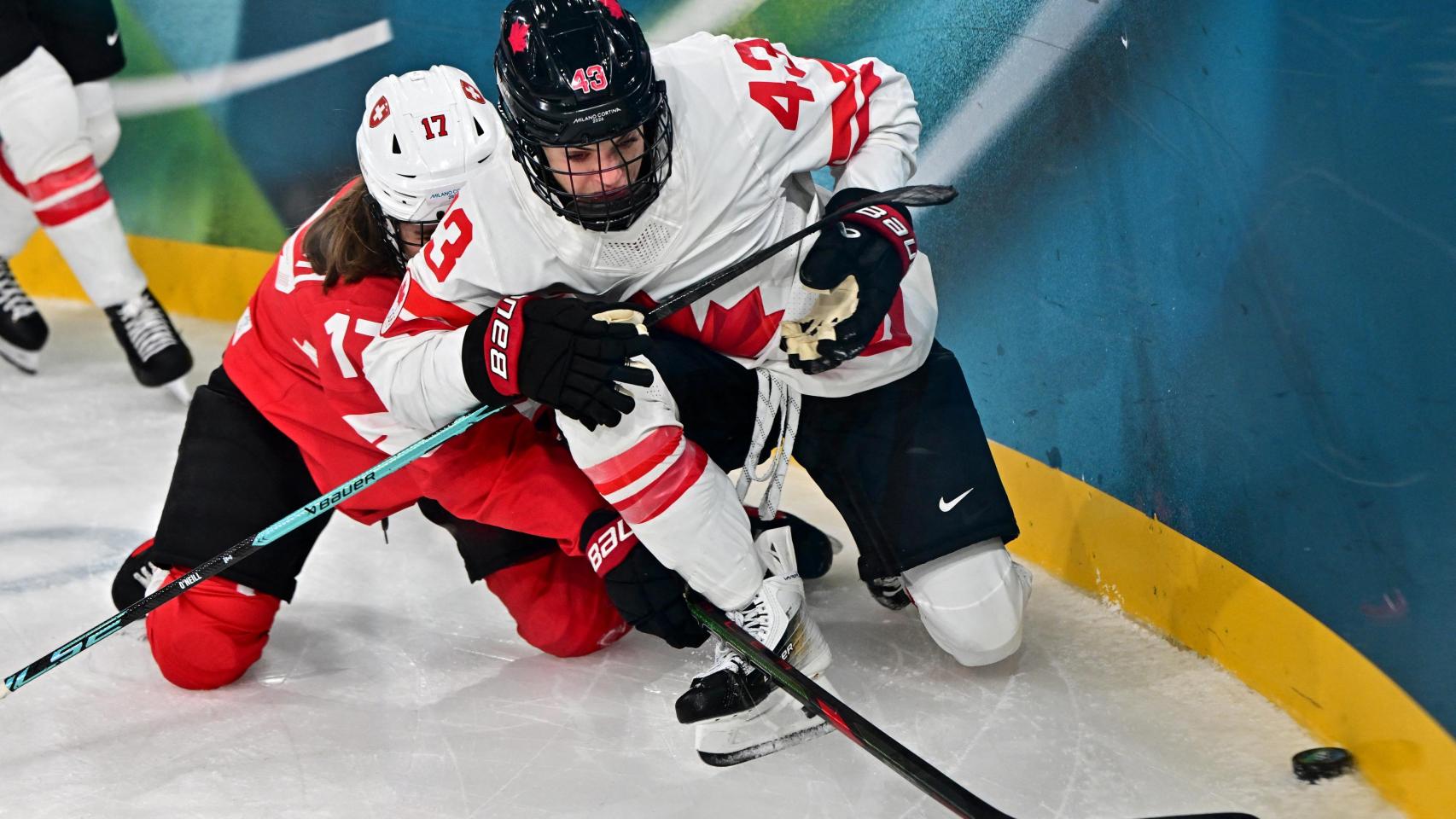 Kristin O'Neil, durante el partido ante Suiza en los Juegos Olímpicos de Invierno.