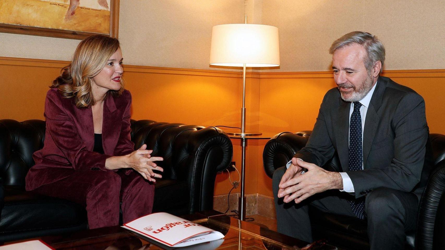 Jorge Azcón y Pilar Alegría, candidatos a la presidencia.
