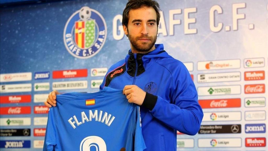 Mathieu Flamini, en su presentación como nuevo jugador del Getafe en 2018.