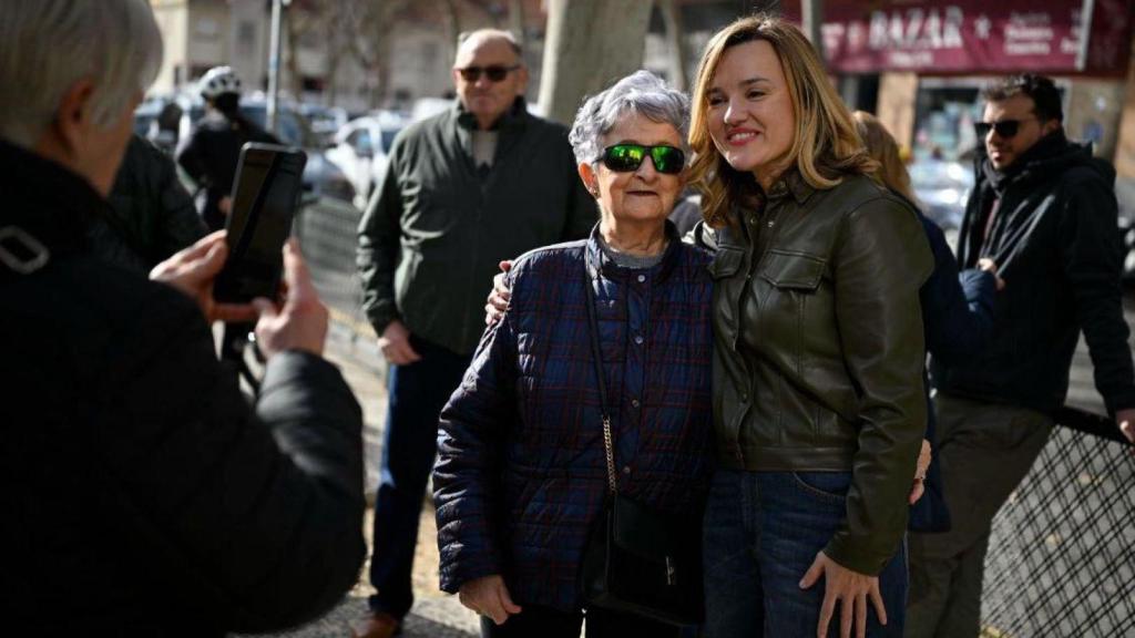 Imagen de Pilar Alegría durante las elecciones aragonesas 2026.