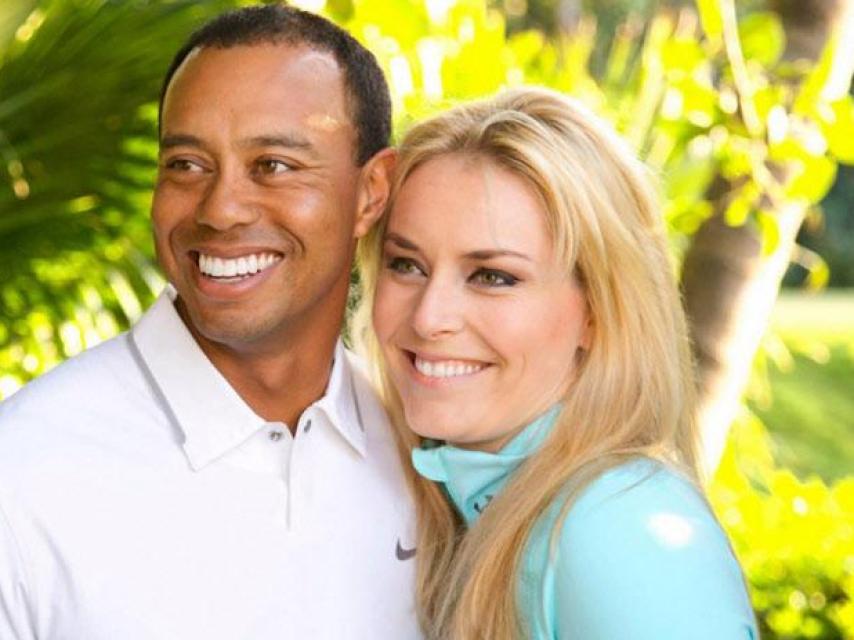 La esquiadora Lindsey Vonn, con el jugador de golf Tiger Woods, en 2013.