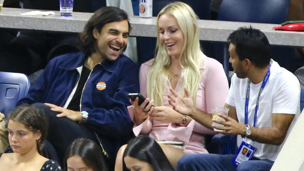 Lindsey Vonn, con Diego Osorio en el US Open, en Nueva York, el 31 de agosto de 2022.