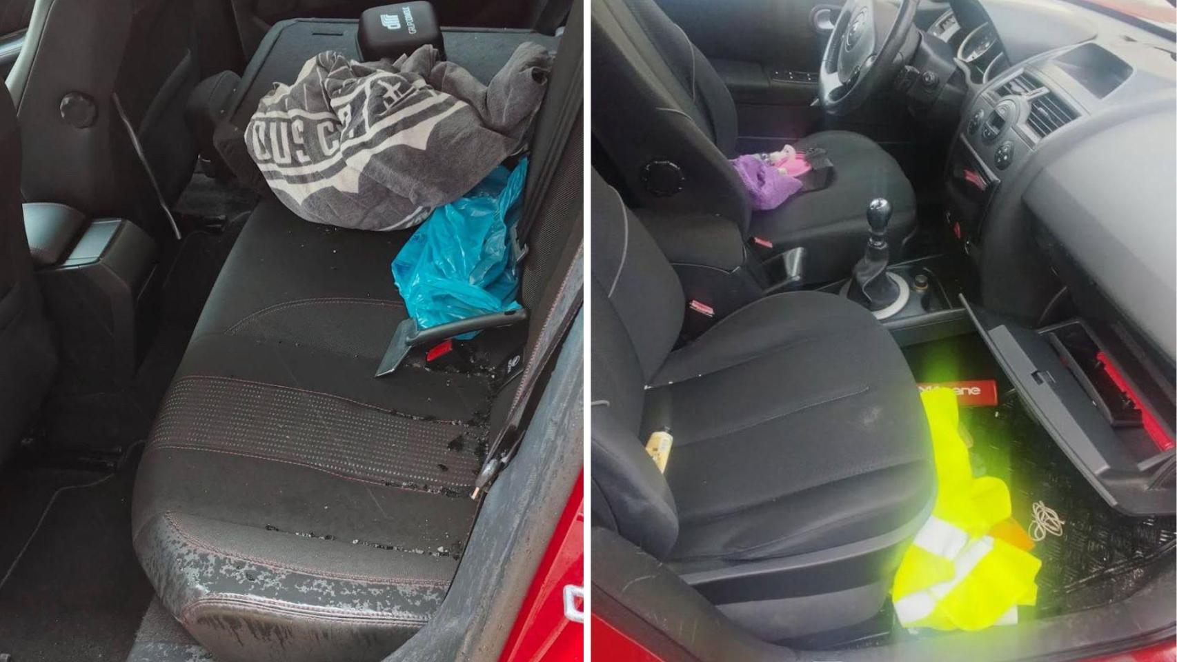 Dos de los coches que han sufrido robos recientemente en Os Mallos.