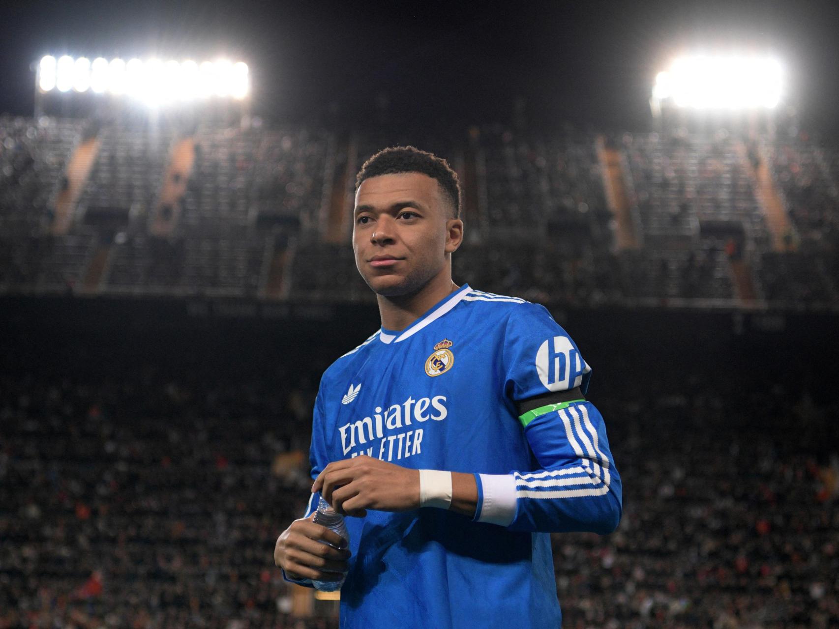 Mbappé, en el partido de Mestalla ante el Valencia.