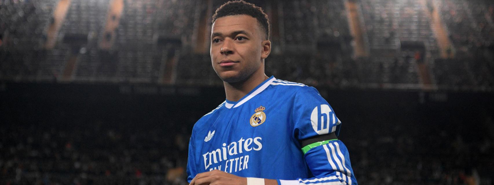 Mbappé, en el partido de Mestalla ante el Valencia.