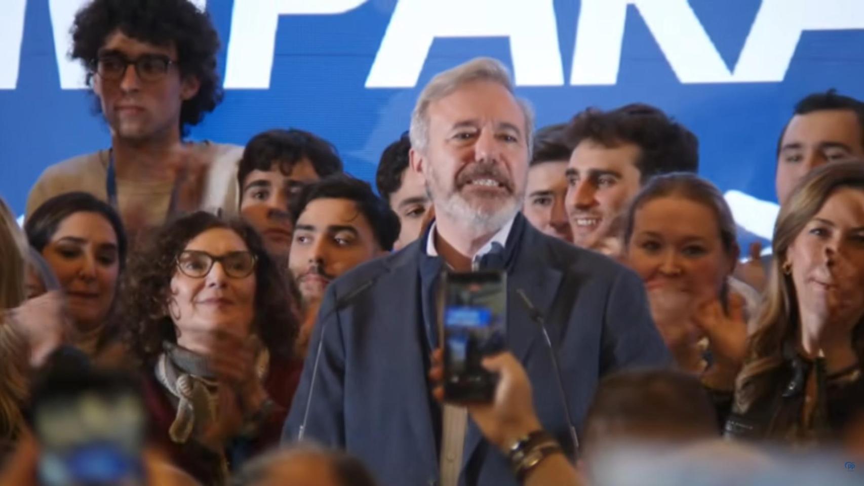Jorge Azcón, en su primera intervención tras las elecciones