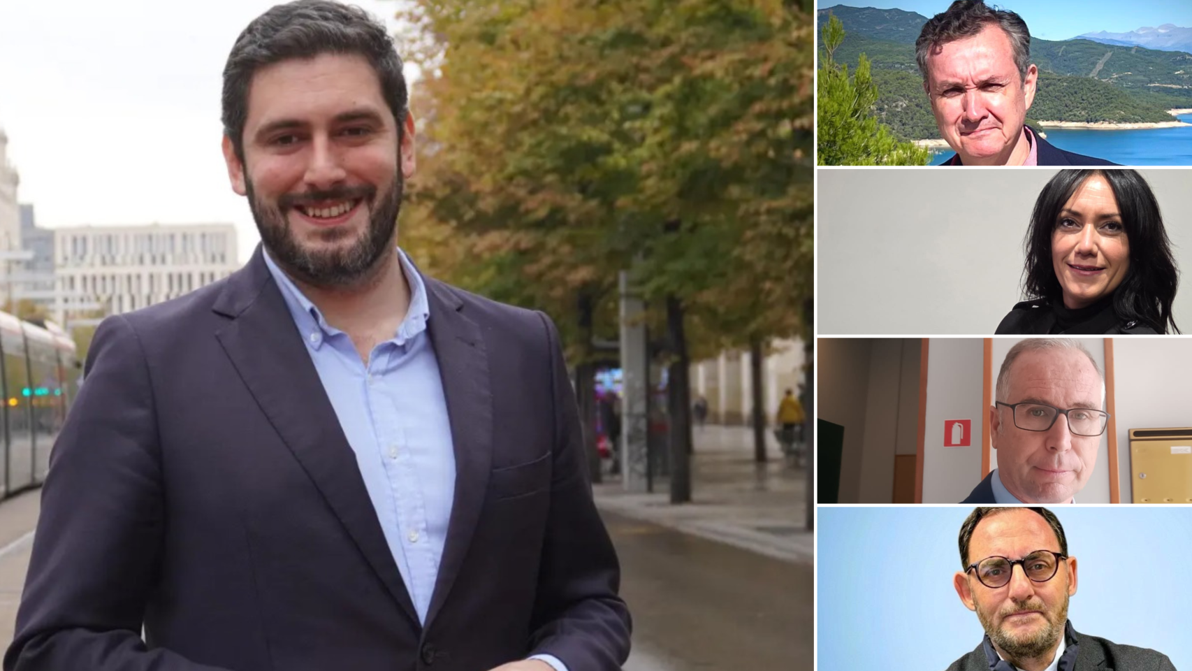 Alejandro Nolasco y los nuevos diputados de Vox en las Cortes de Aragón.