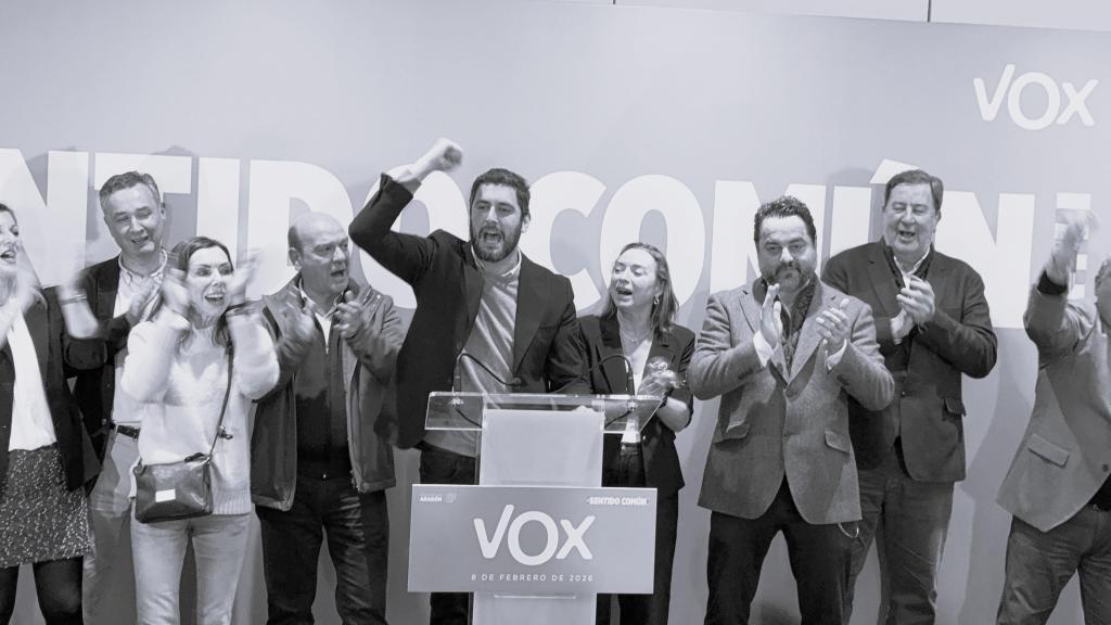 Vox celebra su resultado en Aragón este domingo.