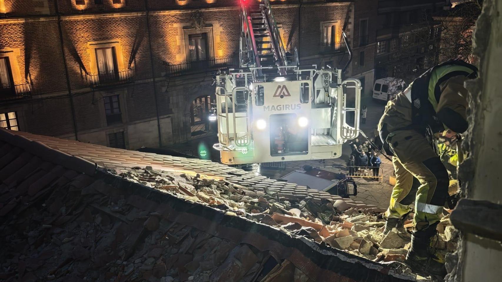 Imagen del derrumbamiento en la Plaza de San Marcelo.