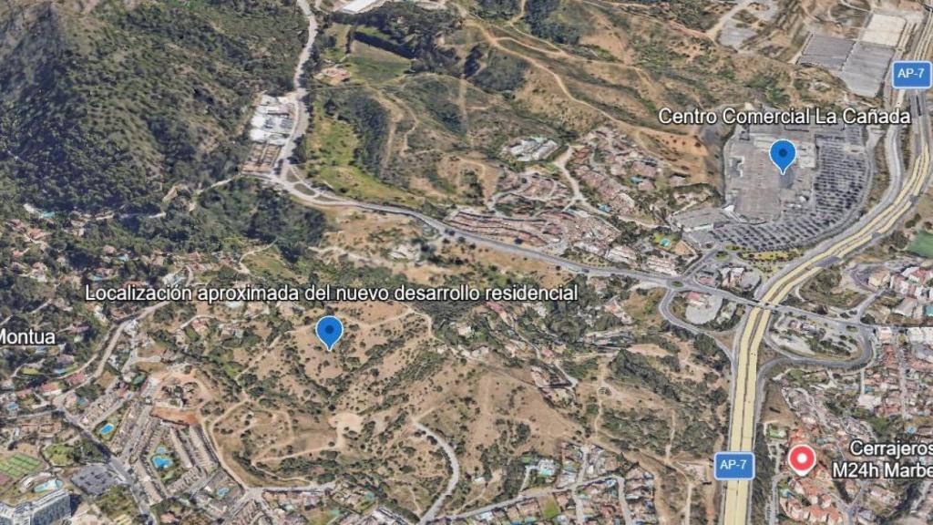 Localización del nuevo desarrollo residencial planteado en Marbella.