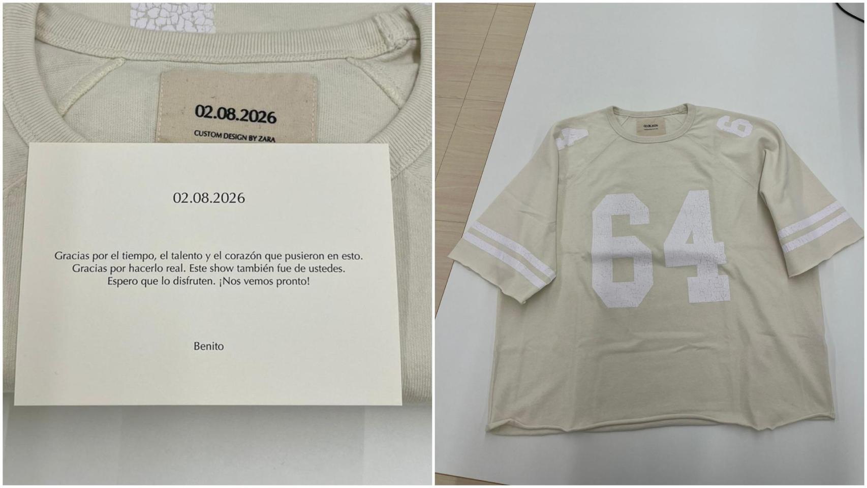 Detalle de Bad Bunny con el equipo de Zara tras el show de la Super Bowl 2026