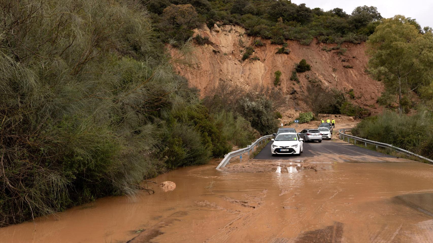 Carreteras dañadas en la provincia de Málaga.